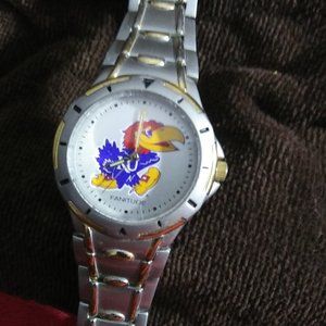 KU Men's silver with gold tone watch